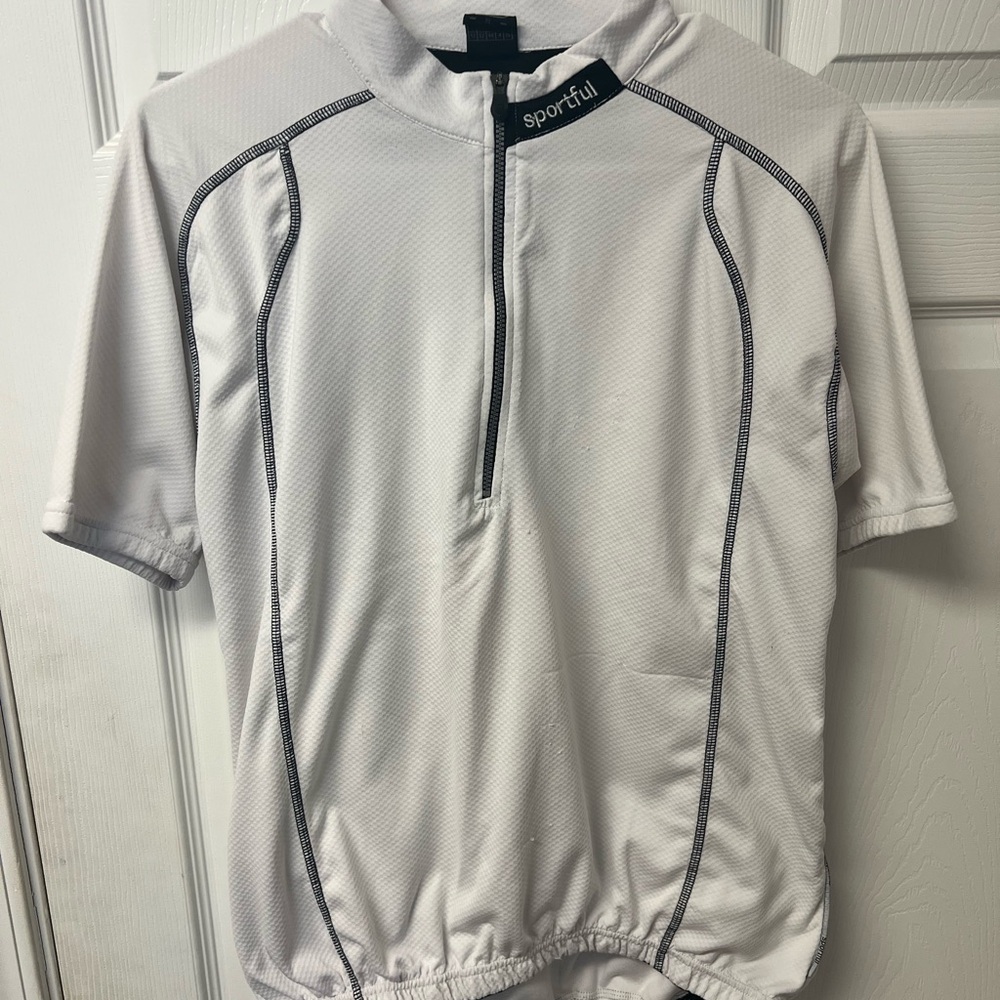 Men's White Swim Shirt. Get both the red and white with one sale.